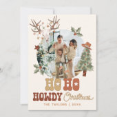 Cowboy Kerst Multi Foto Familie Kerst Kaart (Voorkant)