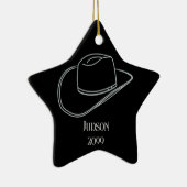 Cowboy Kerst Pet Star Ornament (Rechts)