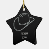 Cowboy Kerst Pet Star Ornament (Links)