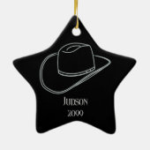 Cowboy Kerst Pet Star Ornament (Achterkant)