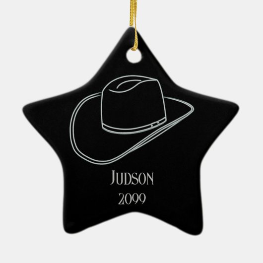 Cowboy Kerst Pet Star Ornament (Achterkant)