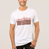 Cowboy Kerst Retro Groovy Kerst Feestdagen Tri-Blend Shirt (Voorkant)