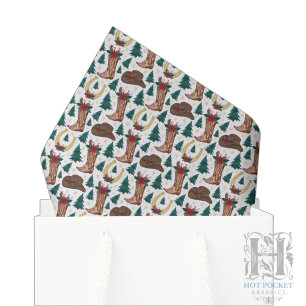 Cowboy Kerst Tissue Papier