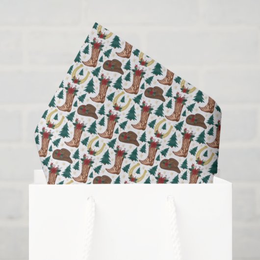 Cowboy Kerst Tissuepapier (Cadeauzakje)