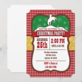 Cowboy Kerstfeest Uitnodiging (Voorkant / Achterkant)