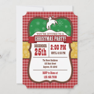 Cowboy kerstfeest uitnodiging