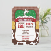 Cowboy Kerstfeest Uitnodiging (Staand voorkant)