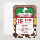 Cowboy Kerstfeest Uitnodiging (Voorkant / Achterkant)