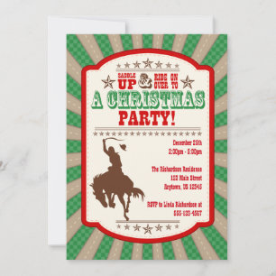 Cowboy Kerstfeest Uitnodiging