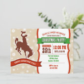 Cowboy Kerstfeest Uitnodiging (Staand voorkant)