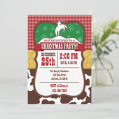 Cowboy Kerstfeest Uitnodiging (Staand voorkant)