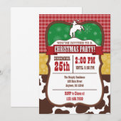 Cowboy Kerstfeest Uitnodiging (Voorkant / Achterkant)