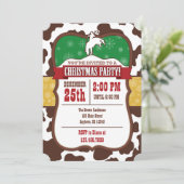 Cowboy kerstfeest uitnodiging (Staand voorkant)