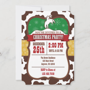 Cowboy kerstfeest uitnodiging