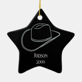 Cowboy Kersthoed Ster Ornament