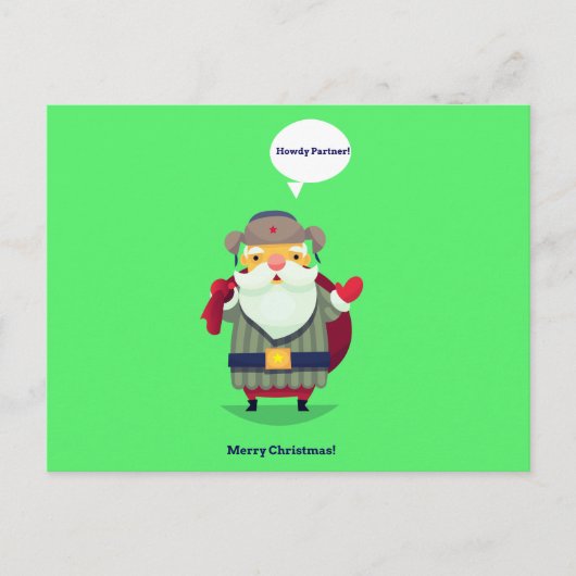 Cowboy Kerstkaart Briefkaart (Voorkant)