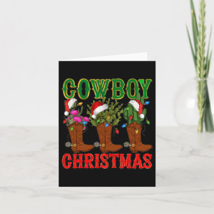 Cowboy Kerstlaarzen en Cactus Xmas PJS Mannen WOM Kaart