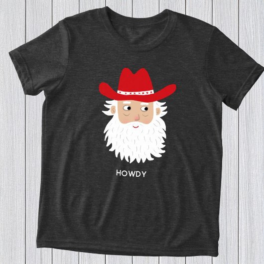 Cowboy Kerstman Aangepaste Tekst Kerstmis Tri-Blend Shirt