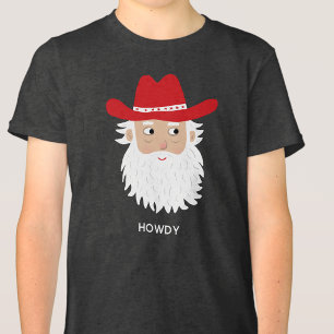 Cowboy Kerstman Aangepaste Tekst Kerstmis Tri-Blend Shirt