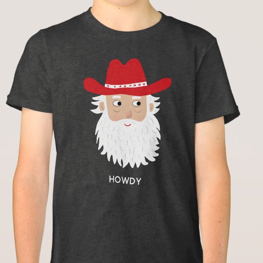 Cowboy Kerstman Aangepaste Tekst Kerstmis Tri-Blend Shirt