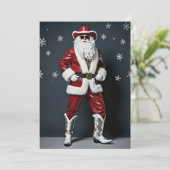 Cowboy Kerstman Feestdagenkaart (Staand voorkant)