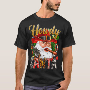 Cowboy Kerstman Howdy Kerstmis Western Country T-shirt
