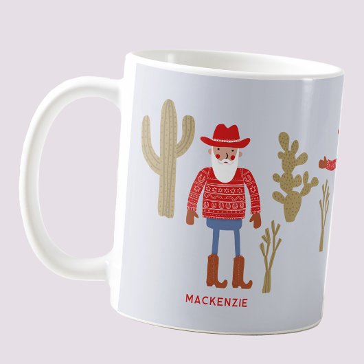Cowboy Kerstman Kerst aangepaste tekst Koffiemok