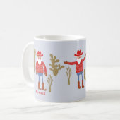 Cowboy Kerstman Kerst aangepaste tekst Koffiemok (Voorkant links)