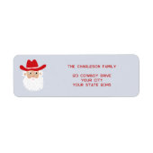 Cowboy Kerstman Kerst Retouradres Etiket (Voorkant)