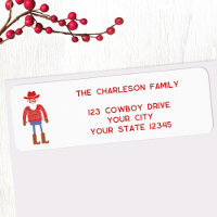 Cowboy Kerstman Kerst Retouradres