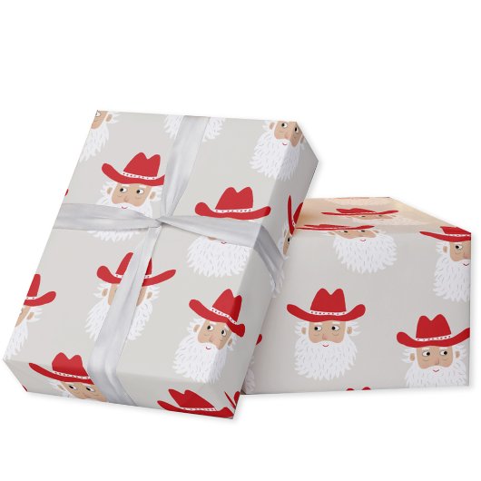 Cowboy Kerstman Kerstmis Cadeaupapier
