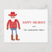 Cowboy Kerstman Kerstmis Feestdagenkaart (Voorkant)