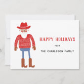 Cowboy Kerstman Kerstmis Feestdagenkaart (Voorkant)