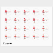 Cowboy Kerstman Kerstmis Ronde Sticker (Vel)