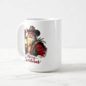 Cowboy Kerstman Lantaarn Licht Koffiemok (Voorkant links)