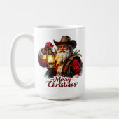 Cowboy Kerstman Lantaarn Licht Koffiemok (Links)