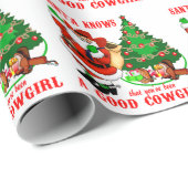 Cowboy Kerstman weet dat je een braaf cowgirl bent Cadeaupapier (Rol Hoek)