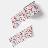 Cowboy Kerstman Western Kerstmis Grosgrain Lint (Achterkant)