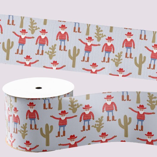Cowboy Kerstman Western Kerstmis Grosgrain Lint