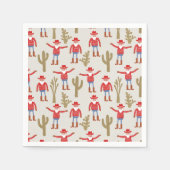 Cowboy Kerstman Western Kerstmis Servet (Voorkant)