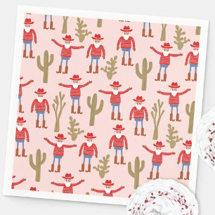 Cowboy Kerstman Western Kerstmis Servet