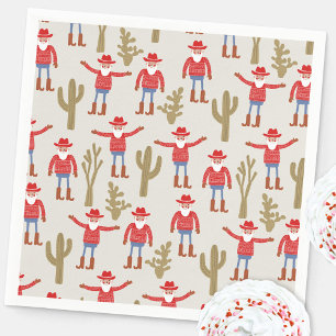 Cowboy Kerstman Western Kerstmis Servet