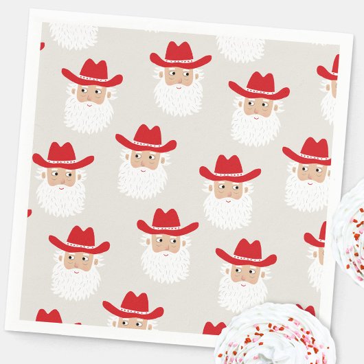 Cowboy Kerstman Western Kerstmis Servet