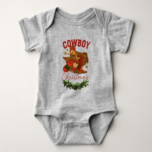 Cowboy Kerstmis Romper (Voorkant)