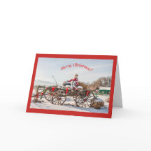 Cowboy Kerstmis Wagon met Hay Bales