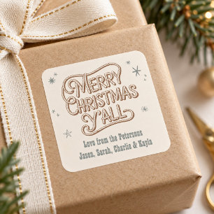 Cowboy Kerstmis Western Prettig Kerstfeest Allemaa Vierkante Sticker