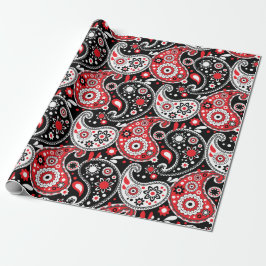 Cowboy kerstrode paisley Land Western Cadeaupapier