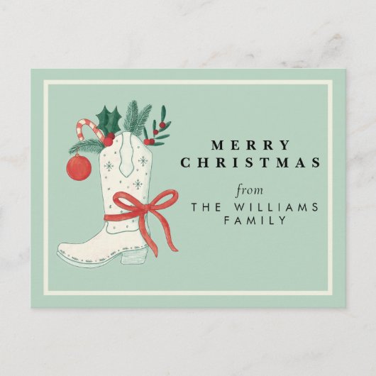 Cowboy Kerstvakantie Briefkaart Groet (Voorkant)