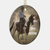 Cowboy-kerstversiering Keramisch Ornament (Rechts)