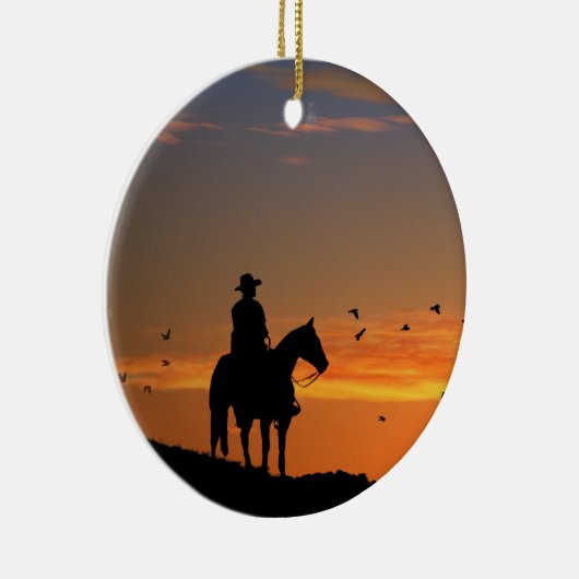 Cowboy-kerstversiering Keramisch Ornament (Rechts)